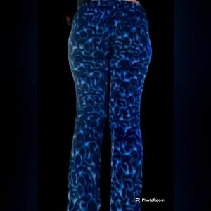 Serious Clothing Furry Blue Flame Raver Y2K 00s Bell Bottom PolyVelvet Pants